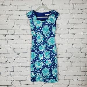 L.K. Bennett Blue Floral Shift Dress
